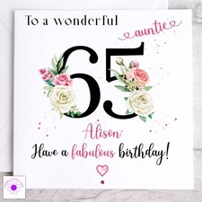 WHITE COTTON CARDS Happy 65th Birthday Card Sister Champagne Glasses