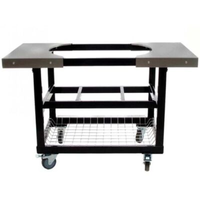 Primo Grills PG00370 Steel Cart w/ Stainless Steel Side Table For Oval XL/Large