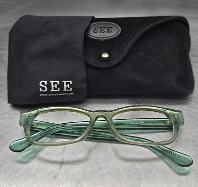 VGC! See Eyewear Aquamarine Eyeglass Frames SEE 9255 Made