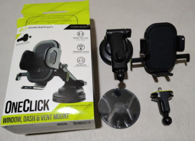 Bracketron OneClick Car Window/Dash/Vent Universal Phone Mount - Black