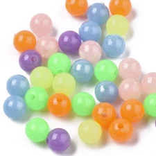 50 Glow In The Dark Acrylic Beads 8mm Mixed Beads Jewelry Making Supplies Set