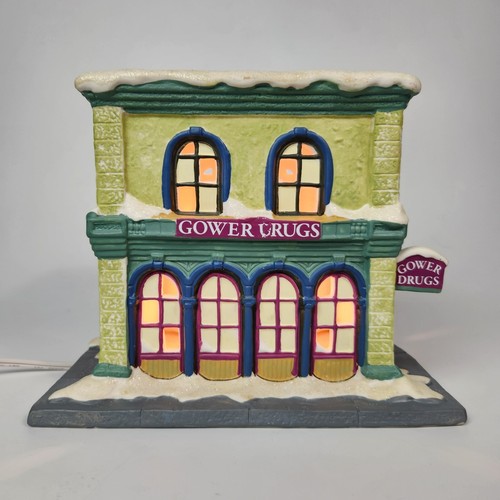 Enesco Its A Wonderful Life Village Grower Drugs Light Up Christmas Decorations - Picture 5 of 15