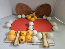 Vintage Ping Pong Paddles 4  23 Balls.