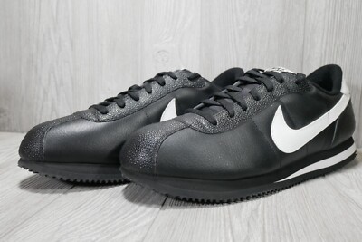 RARE Nike Cortez Basic (2007) Black Leather Shoes 316418-011 Mens