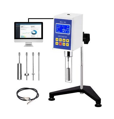 Digital Rotary Viscometer with Temp. Probe, Lab Viscometer with Data Output, ...