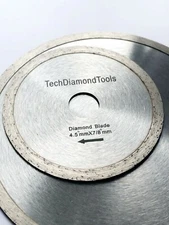 TechDiamondTools 4.5 inch ( 4.5" ) Diamond Continuous Saw Blade