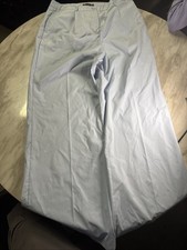 Pretty Little Thing pleated wide-leg dress pants in blue hydrangea color Sz. 12