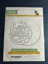 NEW! Simon Says Stamp-HAPPY BIRTHDAY CIRCLE DIE - Outer circle ~ 3" diameter