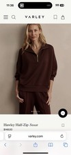 Varley Hawley Half Zip Sweat 150 MSRP Women s Size Medium Chocolate Walnut