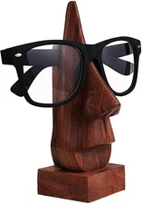 raajsee Classic Hand Carved Rosewood Nose-Shaped Eyeglass Spectacle/ Brown 