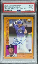 2019 Topps Chrome Fernando Tatis 1984 Topps Orange Refractor Auto 🔥#1/25 PSA 9