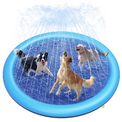 Splash Pad Dogs Kids Anti-Slip Dog Pool Large 0.58mm Thick Water Mat 67in