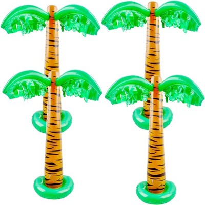 4 Pack 32 inch Inflatable Palm Tree Blow Up Coconut Trees for Hawaiian Tropic...