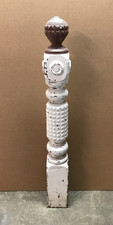 Antique Decorative Geometric Carved Victorian Wood Newel Post 6x47 VTG 949-26B