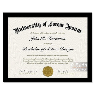 Black 8.5 x 11 Frame Display 8.5 by 11 Document Certificate Diploma Wall and ...