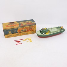 Barco mecánico de policía de puerto Ideal Toy Co de colección con caja y accesorios 14"