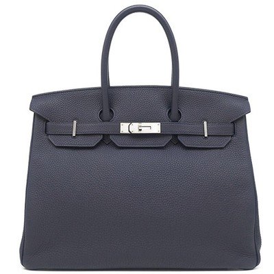 HERMES Handtasche Birkin 35 Togo Bruny SilverMetal Navy Blue C Stamp 【Box】 【