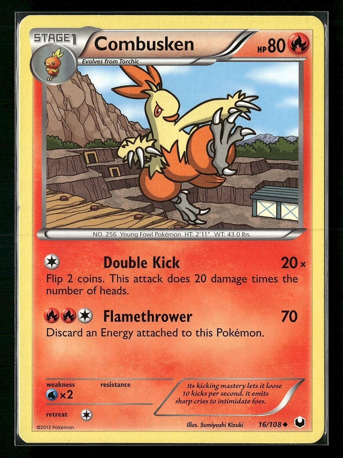 Combusken 16/108 Uncommon Pokemon Dark Explorers LP