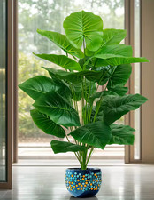 100cm Lifelike Artificial Palm Tree 18 Leaves Green Faux Plant Home Decor Indoor
