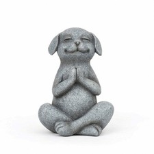 Meditierend-Hundestatue kompakt Meditationshund-Statue stabil f&uuml;r Garten