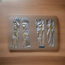 Vintage Gold Stretch Gloves  Leggings With Zippers