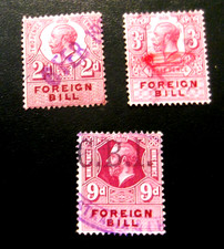GB-KGV-2d, 3d & 9d Foreign Bill Revenues-Used
