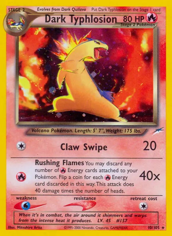 Dark Typhlosion - 10/105 - Pokemon Neo Destiny Unlimited Holo Rare Card WOTC LP