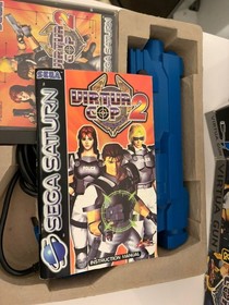 Sega Saturn - Virtua Gun with Virtua Cop 2 Game, box and instruction manuals