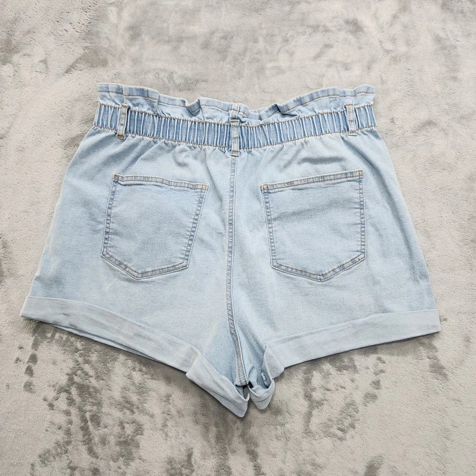 Pantalones Cortos No Boundaries Mujer XXL (19) Juniors Azul Tiro Alto Volantes Cintura Puños Foto 2 de 4