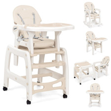5 in 1 Baby High Chair, Convertible Toddler Table Chair Set, Rocking Chair, Mult