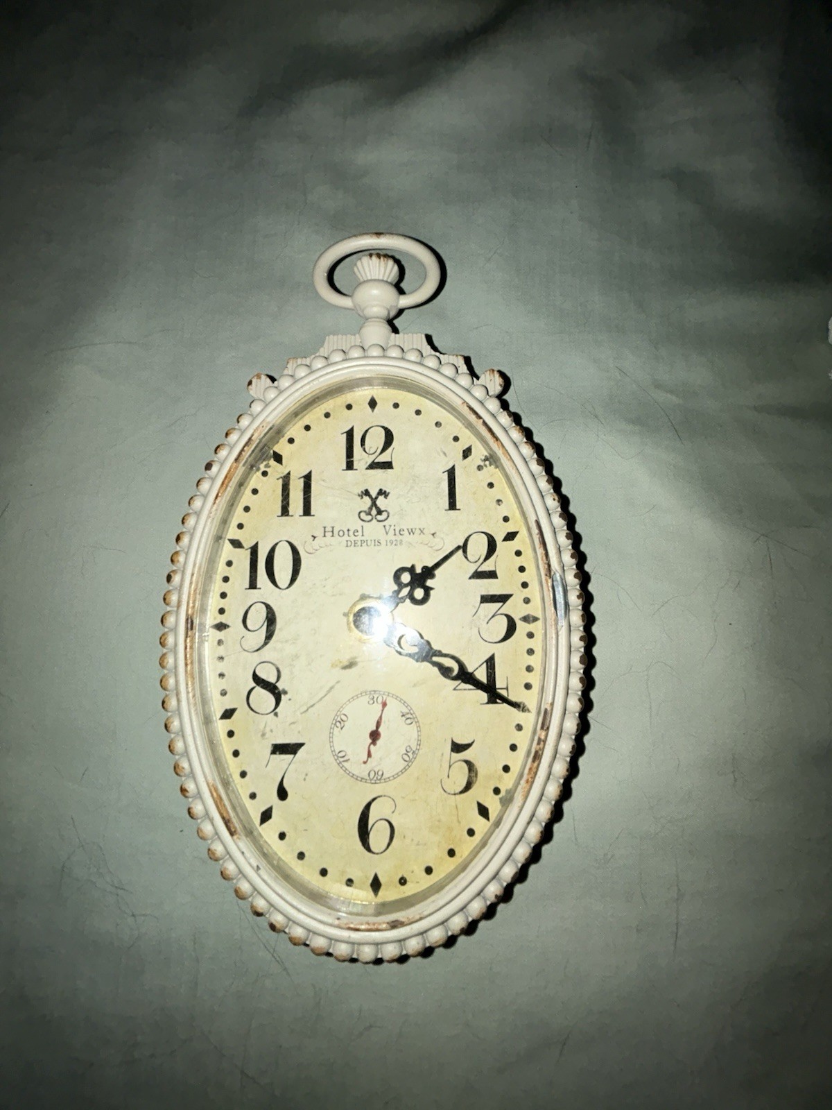 Vintage style Clock, oval, wtih cute decor