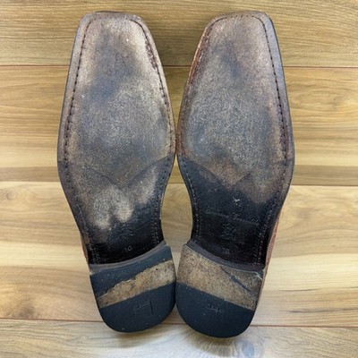 DAVID EDEN Genuine Crocodile Patchwork Mens 10 Oxford Dress Shoes Square Toe DAVID EDEN Genuine Crocodile Patchwork Mens 10 Oxford Dress  main image 2