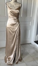 Birdy Grey Catherine Satin Gold Bridesmaid Dress Ladies Size Large