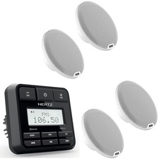 Hertz Marine Audio Bundle   HMR-15 Bluetooth AM/FM Marine Receiver  4x HEX-6...