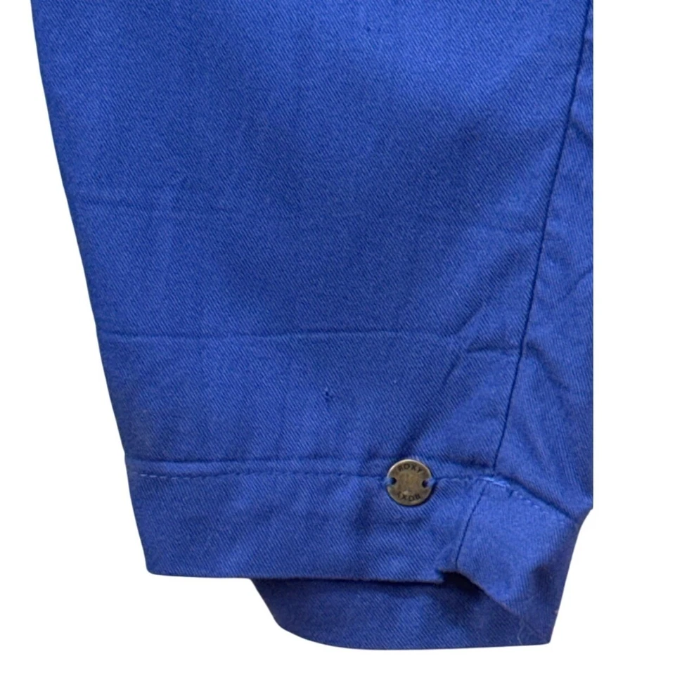 Roxy Blue Hawaiian Floral Short Sleeve Jumpsuit Pant Romper Women Medium - Image 3 of 4