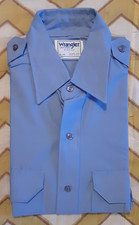 New Vtg Wrangler Uniforms by Red Kap Work Shirt Medium 15 - 34 Blue Made in USA