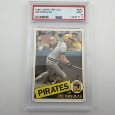 1985 TOPPS TRADED BASEBALL CARD PSA 9 JOE ORSULAK ROOKIE PITTSBURGH PIRATES. rookie card picture