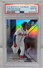 2019 Bowman Platinum Top Prospects CRISTIAN PACHE RC ROOKIE CARD PSA 10 GEM MINT. rookie card picture