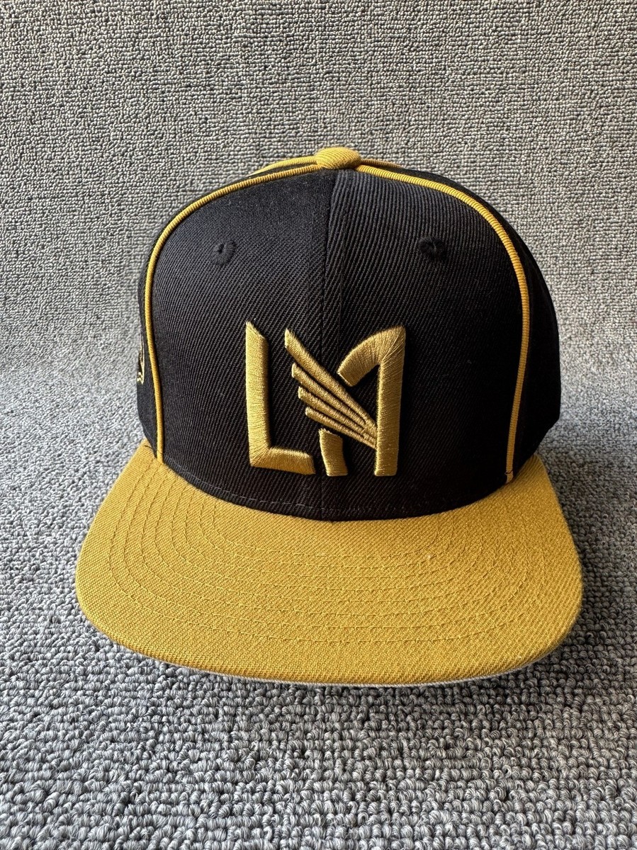 Mitchell & Ness LAFC Snapback Hat Black Gold Flat Brim Soccer Cap