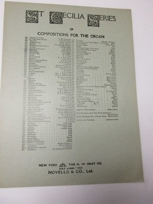 J S Bach Gavotte in B Minor for Organ Sheet Music St Cecilia Series H W Gray Co