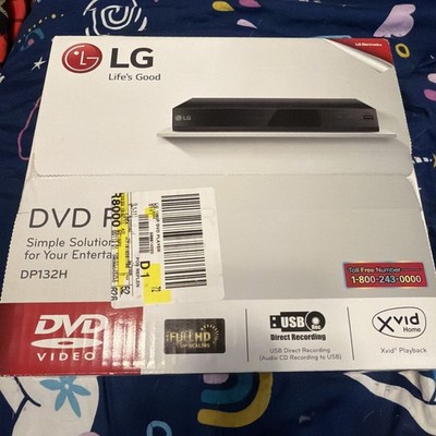 LG DVD Player 1080p HD Upscaling USB Direct Recording DP132H NIB Sealed