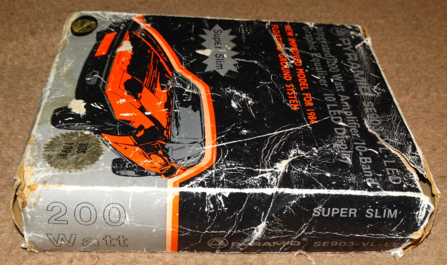 PYRAMID SE903-VL-LED 200 Watt Super Slim 10 Band Equalizer Booster Amplifier NOS