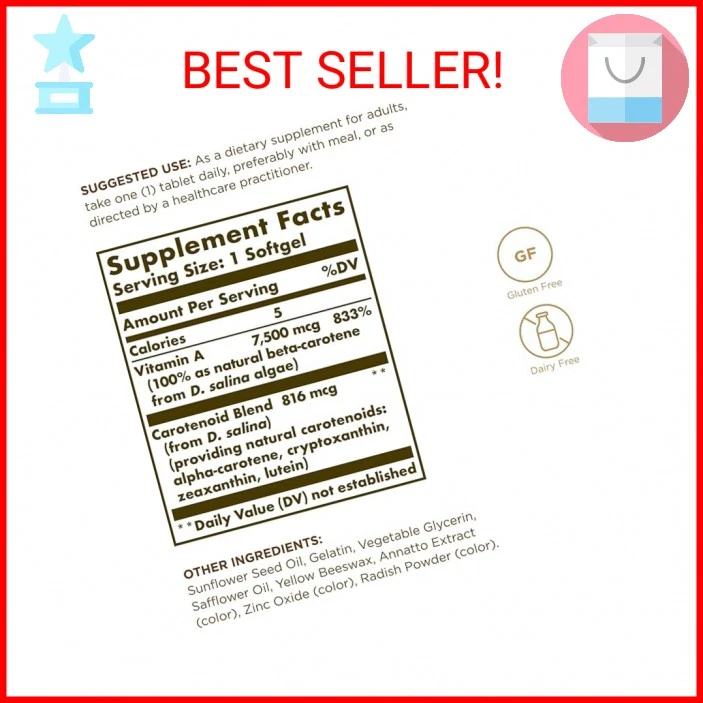 Solgar Oceanic Beta-Caroteno 25.000 UI - 90 cápsulas blandas - Potente antioxidante - 100 % Foto 2 de 2