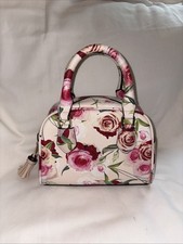 Kelly  Katie White Satchel With Beautiful Rose Print