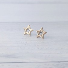 Gold Tone Star Design 3/8" Stud Earrings