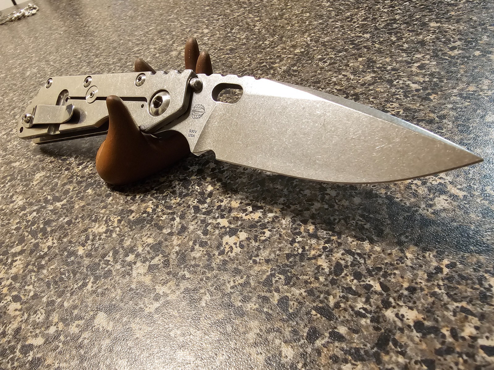 Mick Strider Performance Series SMF Folder- Stonewashed Titanium Handle-Magnacut