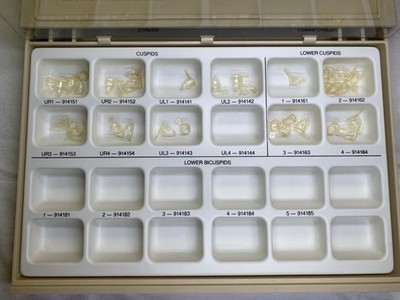 3M Unitek Strip Crown Forms Upper/Lower Perm. Cuspids Lot Of 35 w/Case &Shipping