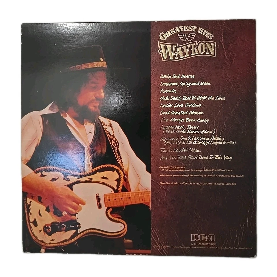 Waylon Jennings Greatest Hits Vinyl LP Record RCA 1979 - Image 2 of 4