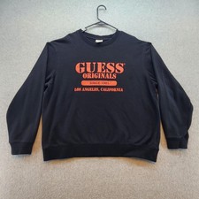Guess Originals Sweatshirt Mens XL Black Crewneck Graphic Los Angeles Since 1981