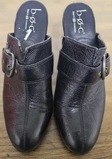 Women's Sz 10M B.O.C. Born Concept Karley Clogs Black Leather